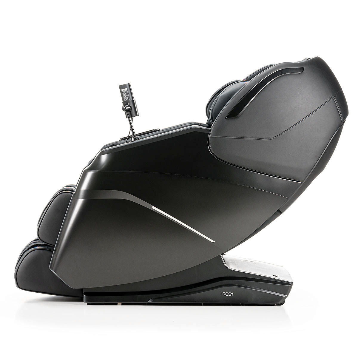 MASSAGESESSEL  mit Schwarz integrierte Lautsprecher, Relaxfunktion, Liegefunktion, Sitzheizung, Netzbetrieb, Massagefunktion, Herz-Waage-Funktion, abwischbar, ausziehbare Fußstütze, Bluetooth-Lautsprecher, Rückenlehne in S-Form  - Schwarz, Basics, Kunststoff/Textil (76/113/155-175cm) - iRest