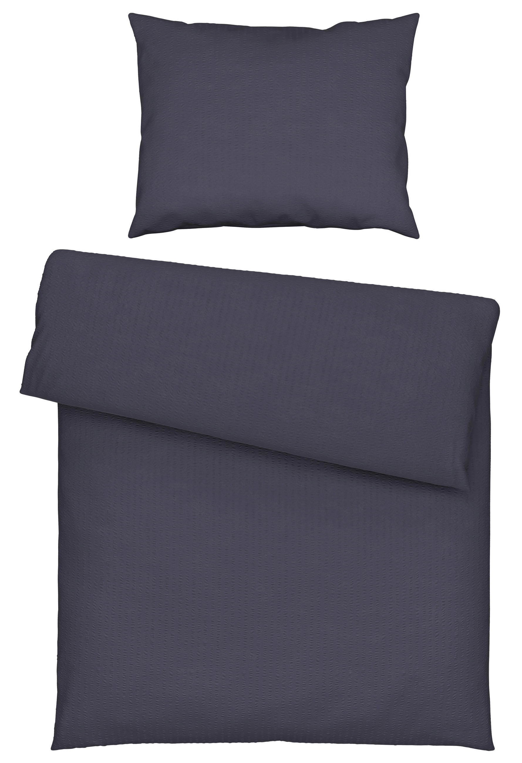 Seersucker Bettwäsche 140x200 Cm Milena Baumwolle Anthrazit