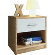 NACHTKÄSTCHEN in Weiß, Sonoma Eiche  - Alufarben/Weiß, KONVENTIONELL, Holzwerkstoff/Kunststoff (39/41/28cm) - Carryhome