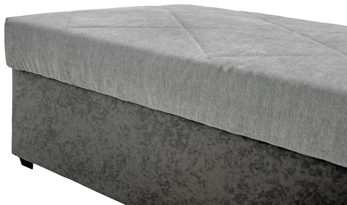 LEŽADLO, textil, 90/47/200 cm - čierna/sivá, Modern, textil (90/47/200cm) - Blanar