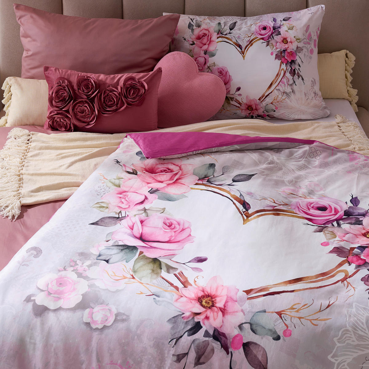 OBOJSTRANNÁ POSTEĽNÁ BIELIZEŇ, satén, viacfarebná, 140/200 cm - viacfarebná, Trend, textil (140/200cm) - Esposa