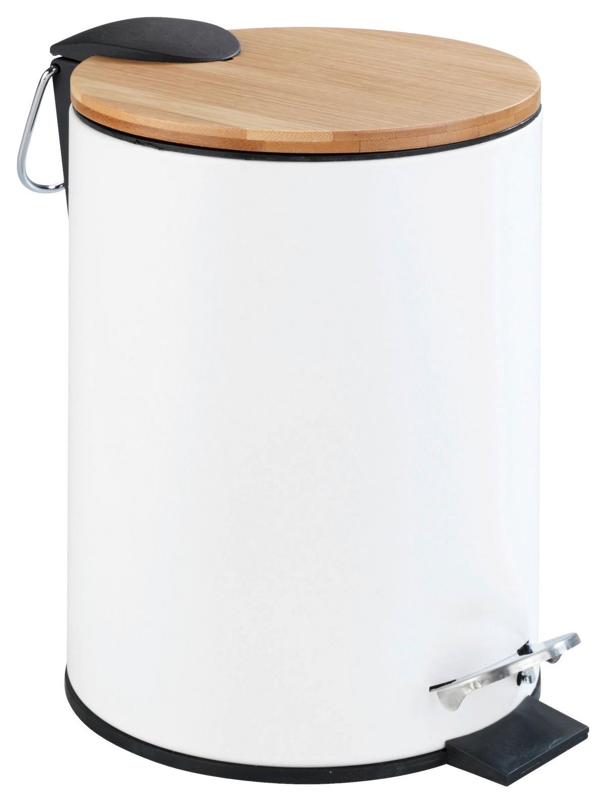 TRETEIMER TORTONA 3 L  - Schwarz/Weiß, Basics, Naturmaterialien/Kunststoff (17/23,5/21cm) - Wenko