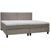 BOXSPRINGBETT 240/200 cm  in Beige  - Wengefarben/Beige, Trend, Holz/Textil (240/200cm) - Esposa