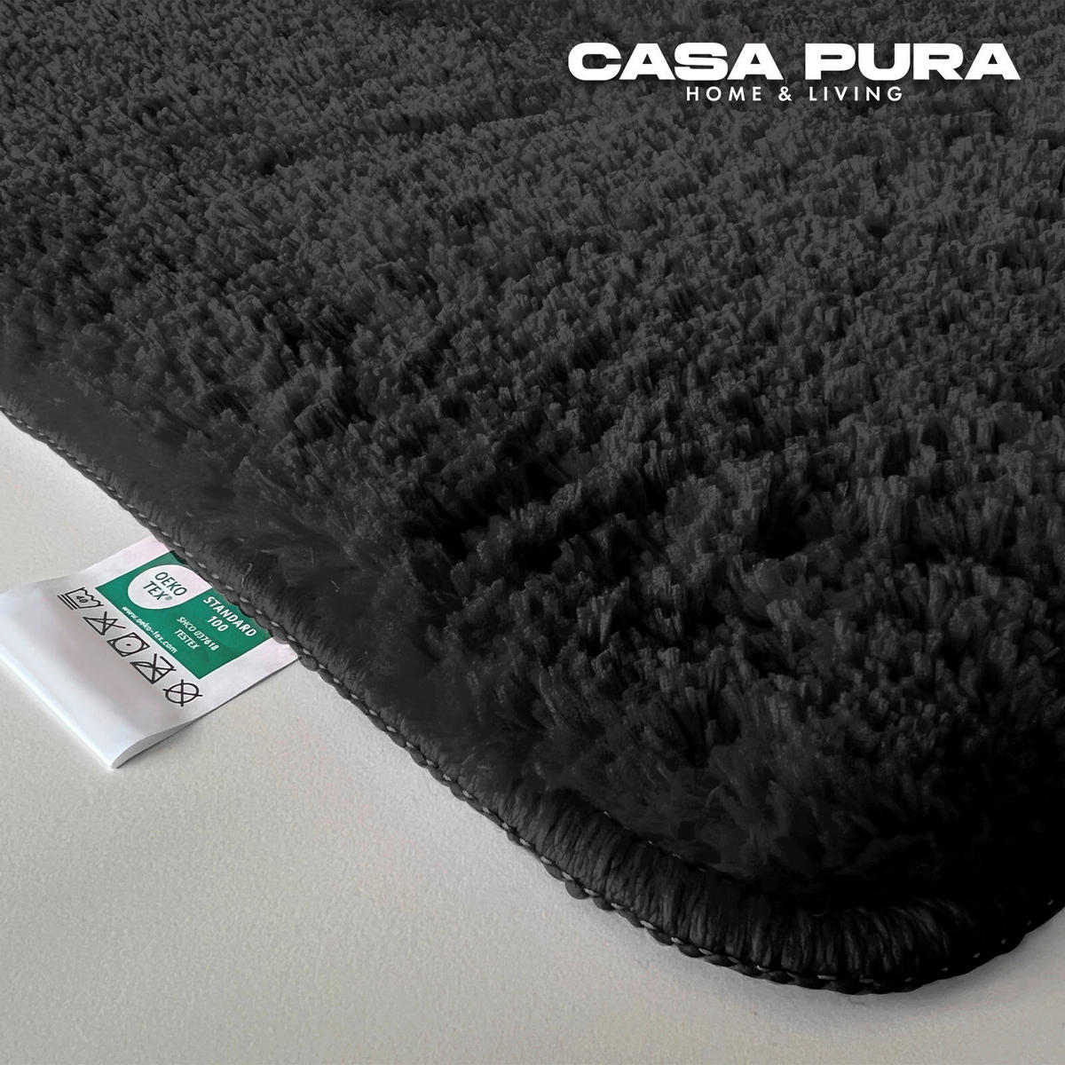 BADEMATTE SKY Schwarz 80/150 cm  - Schwarz, Basics, Kunststoff/Textil (80/150cm) - Floordirekt