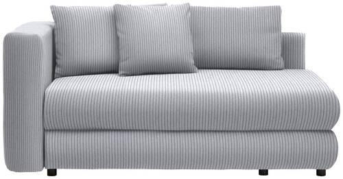 RÉCAMIERE Hellgrau Cord  - Hellgrau/Schwarz, Design, Kunststoff/Textil (171/71-88/93cm) - Cantus