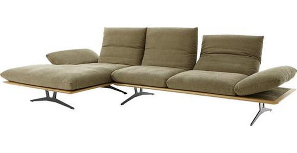 ECKSOFA in Flachgewebe Grün  - Schwarz/Grün, Design, Holz/Textil (155/314cm) - Dieter Knoll