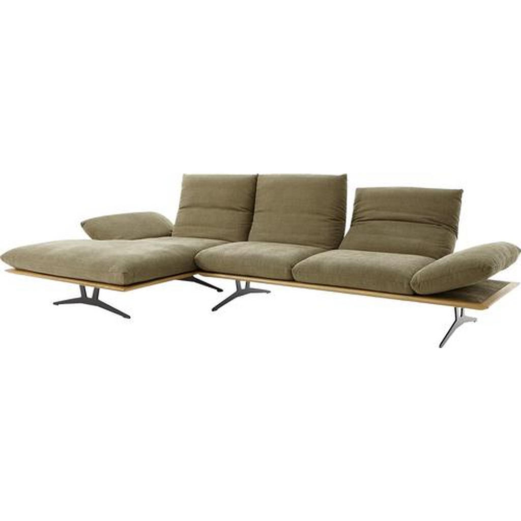 Thumbnail - Dieter Knoll Ecksofa, Grün, Holz, Textil, Wildeiche, massiv, 4-Sitzer, Ottomane links, L-Form, 314x159 cm, Goldenes M, e...