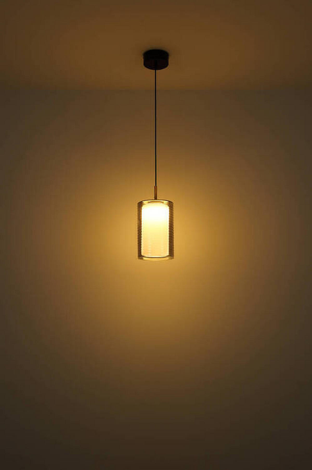 VISEČA LED-SVETILKA   //3000 K/230 V/ - črna/barve medenine, Design, kovina/steklo (93/31,5/150cm) - Globo