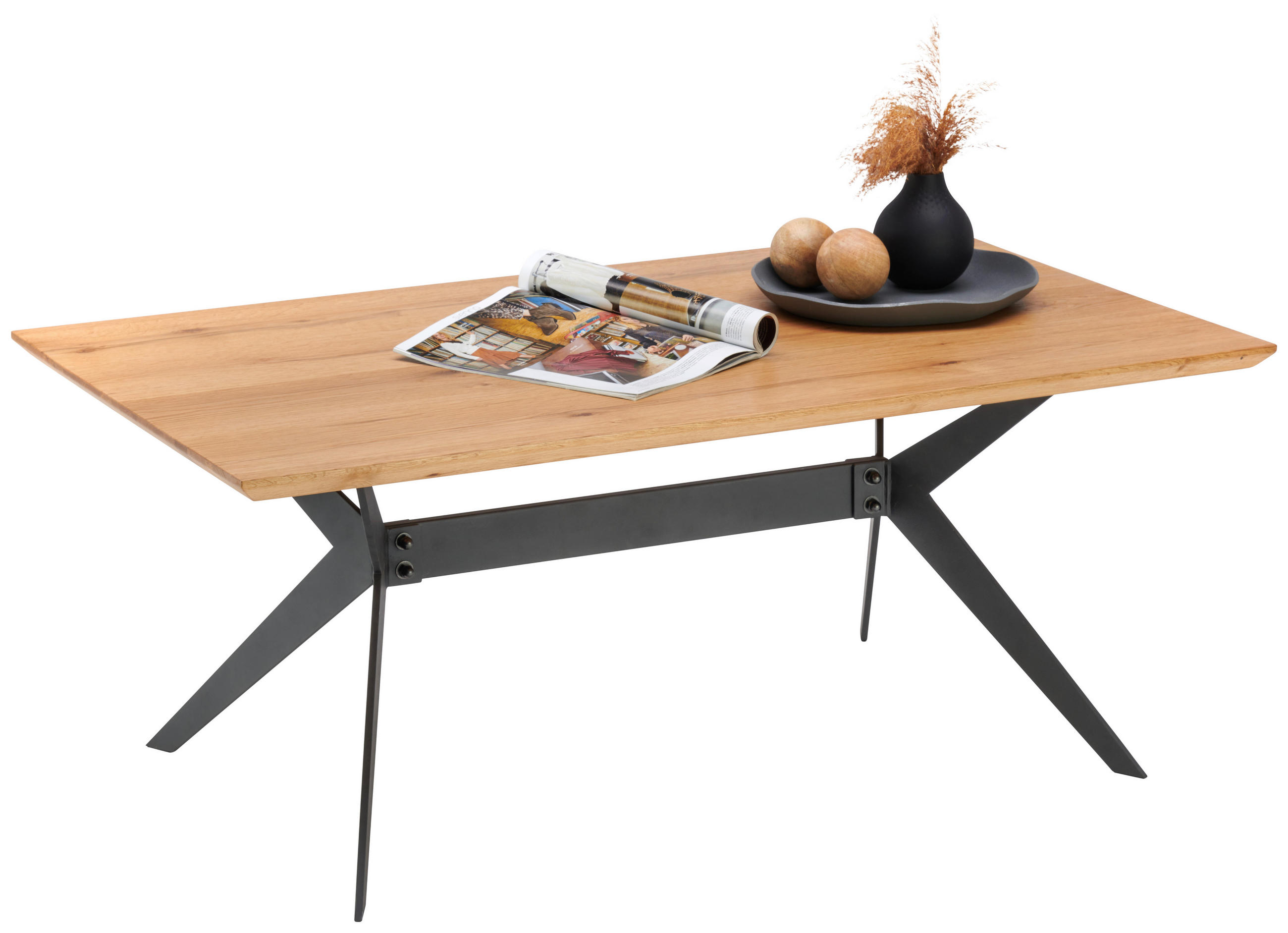KONFERENČNÍ STOLEK, černá, barvy dubu, dřevo, kov, 110/65/45 cm - černá/barvy dubu, Design, kov/dřevo (110/65/45cm) - Hom`in