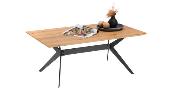 COUCHTISCH in Holz, Metall 110/65/45 cm  - Eichefarben/Schwarz, Design, Holz/Metall (110/65/45cm) - Hom`in