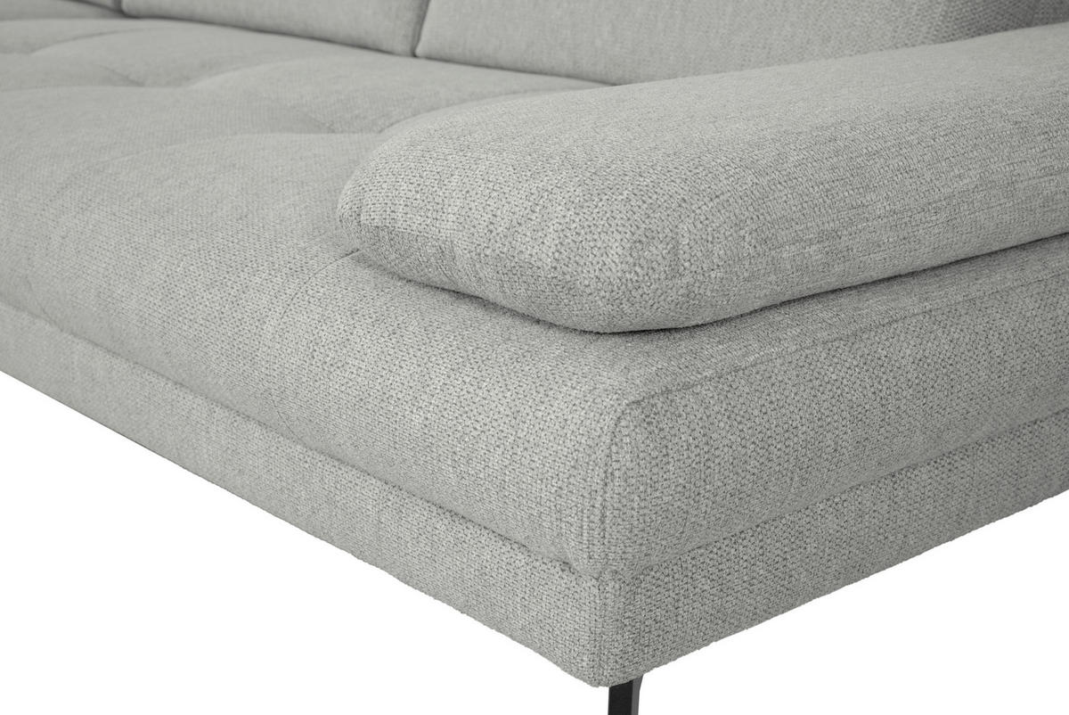 ECKSOFA in Webstoff Olivgrün  - Schwarz/Olivgrün, Design, Textil/Metall (188/296cm) - Livetastic