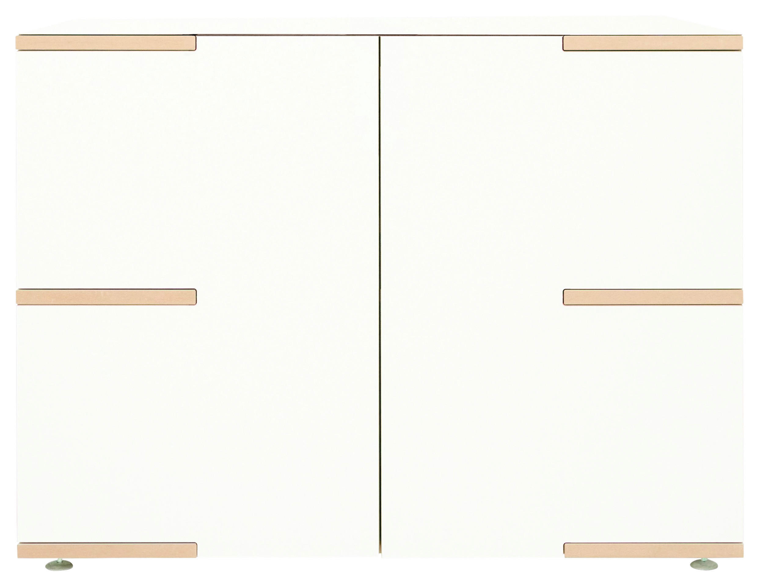 KOMMODE  in 100/75/45 cm  - Buchefarben/Alufarben, Design, Holzwerkstoff (100/75/45cm) - Tojo