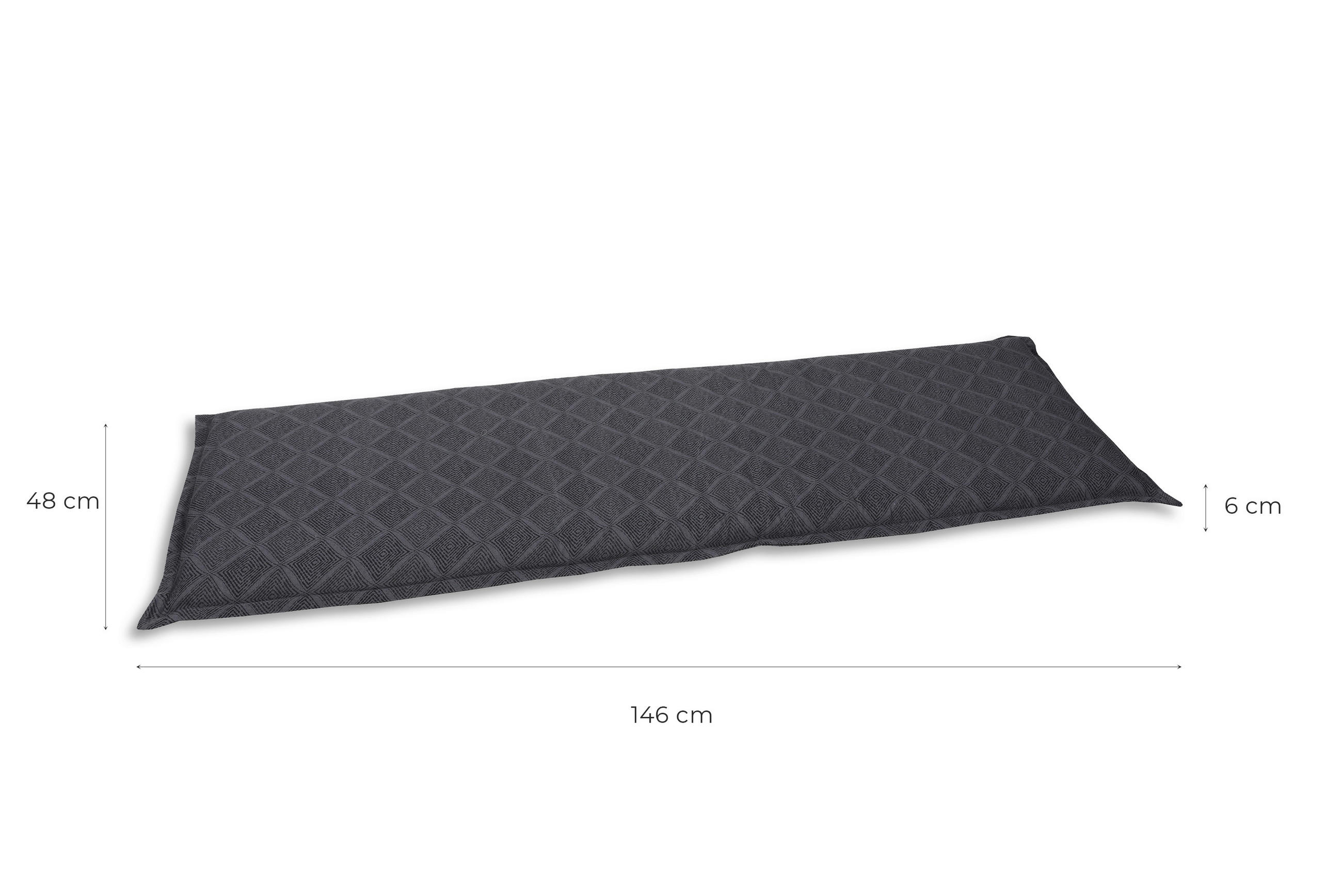 PERNĂ PENTRU BANCĂ - antracit, Konventionell, textil (48/6/148cm)