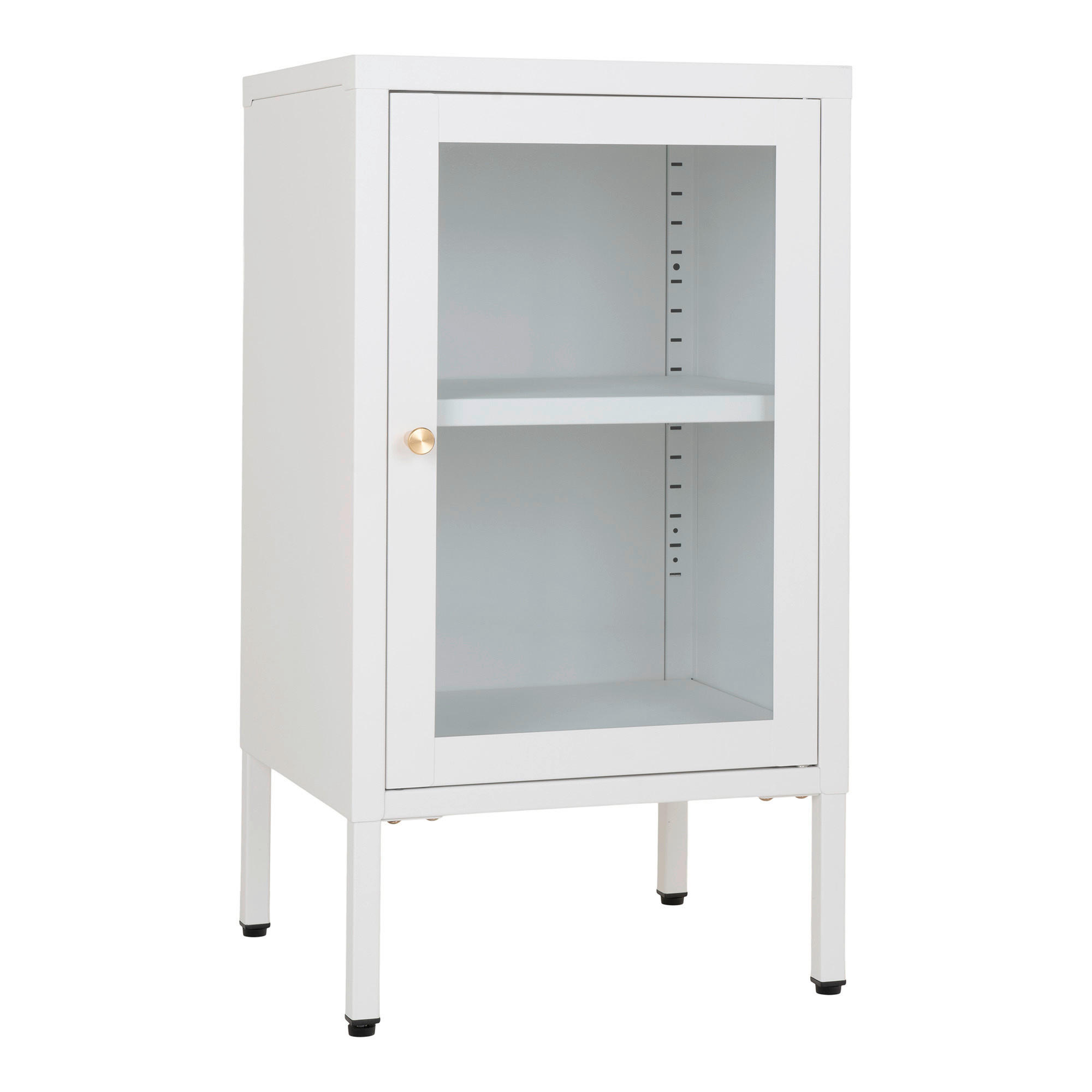 GARDEROBENSCHRANK DALBY  in 38/70/35 cm  - Messingfarben/Weiß, Design, Glas/Metall (38/70/35cm) - MID.YOU