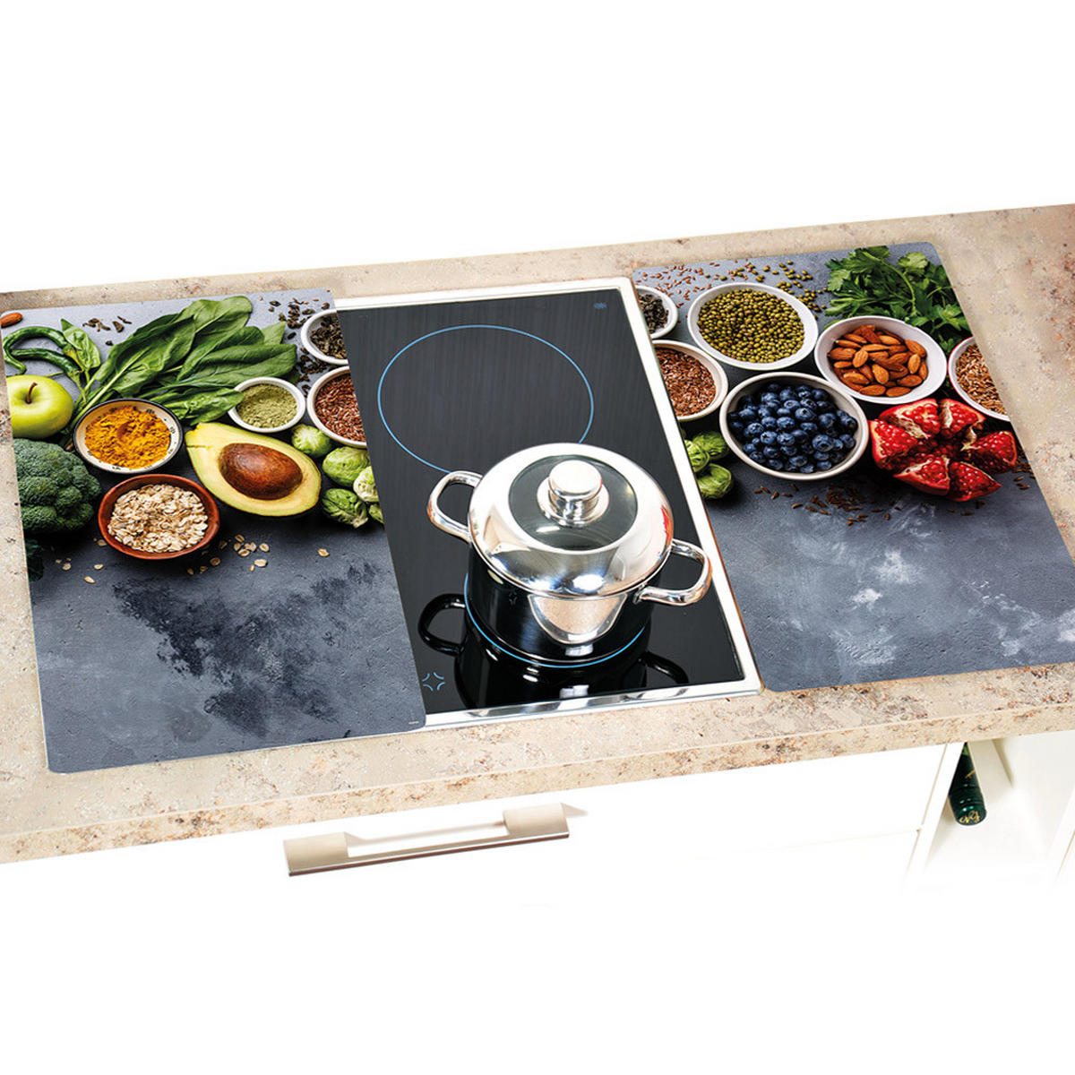 HERDABDECKPLATTE - Basics, Glas (52/30/0,80cm) - Kesper