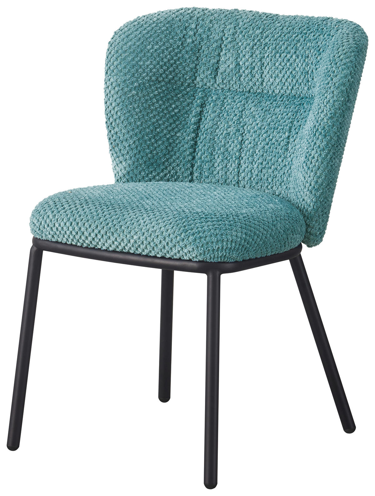 STUHL  in Eisen Webstoff  - Blau/Schwarz, Design, Textil/Metall (53,5/80/60,5cm) - Stylife