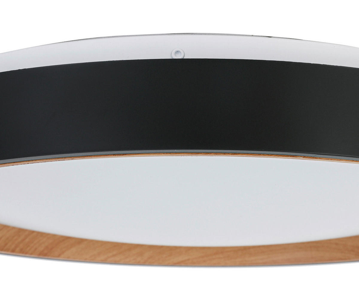 DECKENLEUCHTE  40/7 cm    - Eichefarben/Schwarz, Trend, Kunststoff/Metall (40/7cm) - Novel
