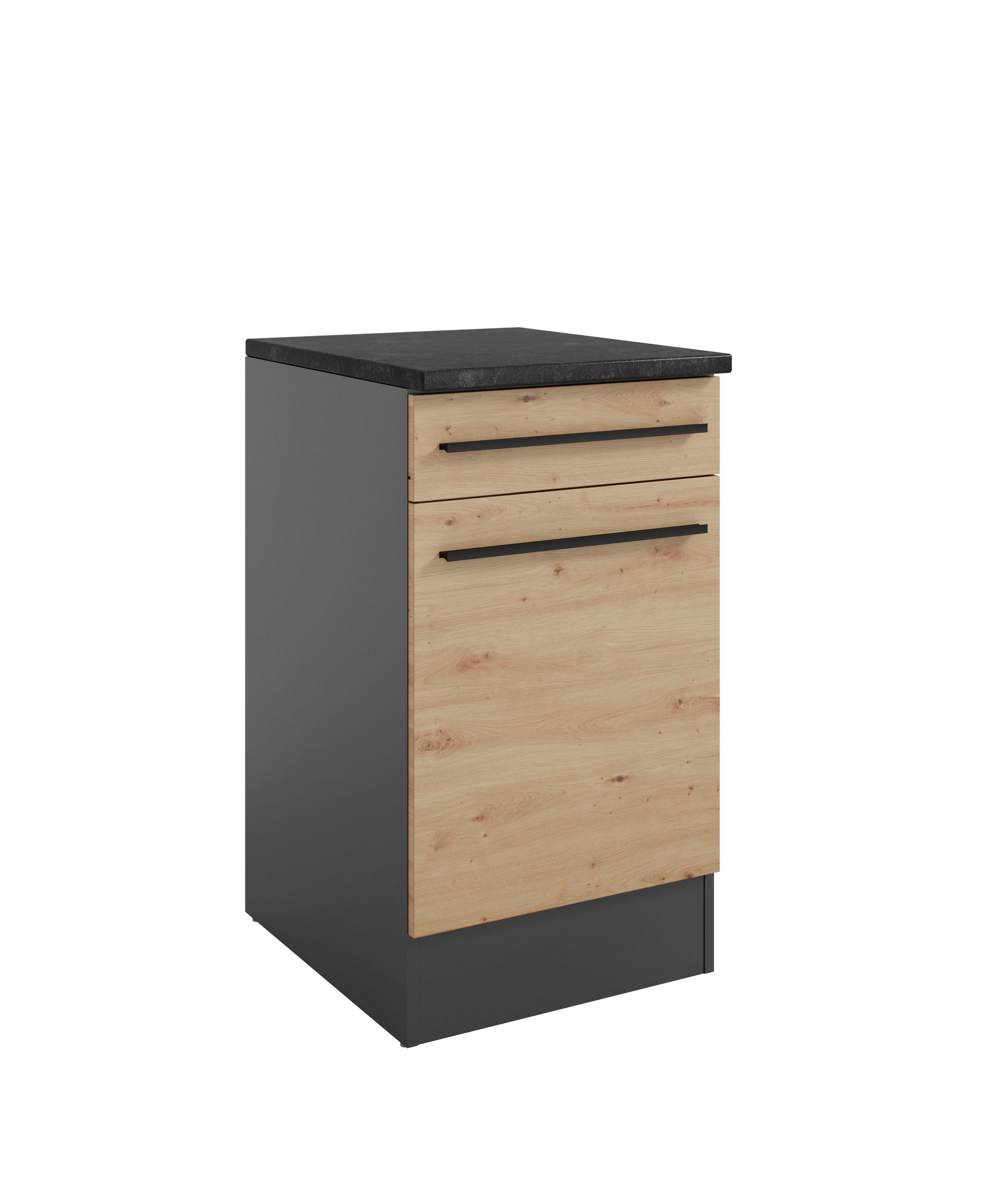 KÜCHENUNTERSCHRANK 50/90/60 cm  in Anthrazit, Eiche Artisan  - Anthrazit/Schwarz, Design, Holzwerkstoff/Kunststoff (50/90/60cm) - P & B