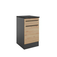 KÜCHENUNTERSCHRANK 50/90/60 cm  in Anthrazit, Eiche Artisan  - Anthrazit/Schwarz, Design, Holzwerkstoff/Kunststoff (50/90/60cm) - P & B