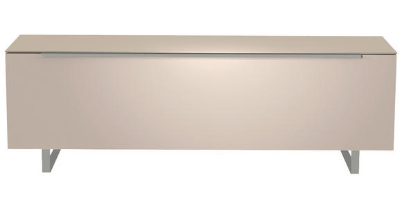 LOWBOARD Alufarben, Sandfarben  - Sandfarben/Alufarben, Design, Glas/Holzwerkstoff (160/51/45cm) - Moderano