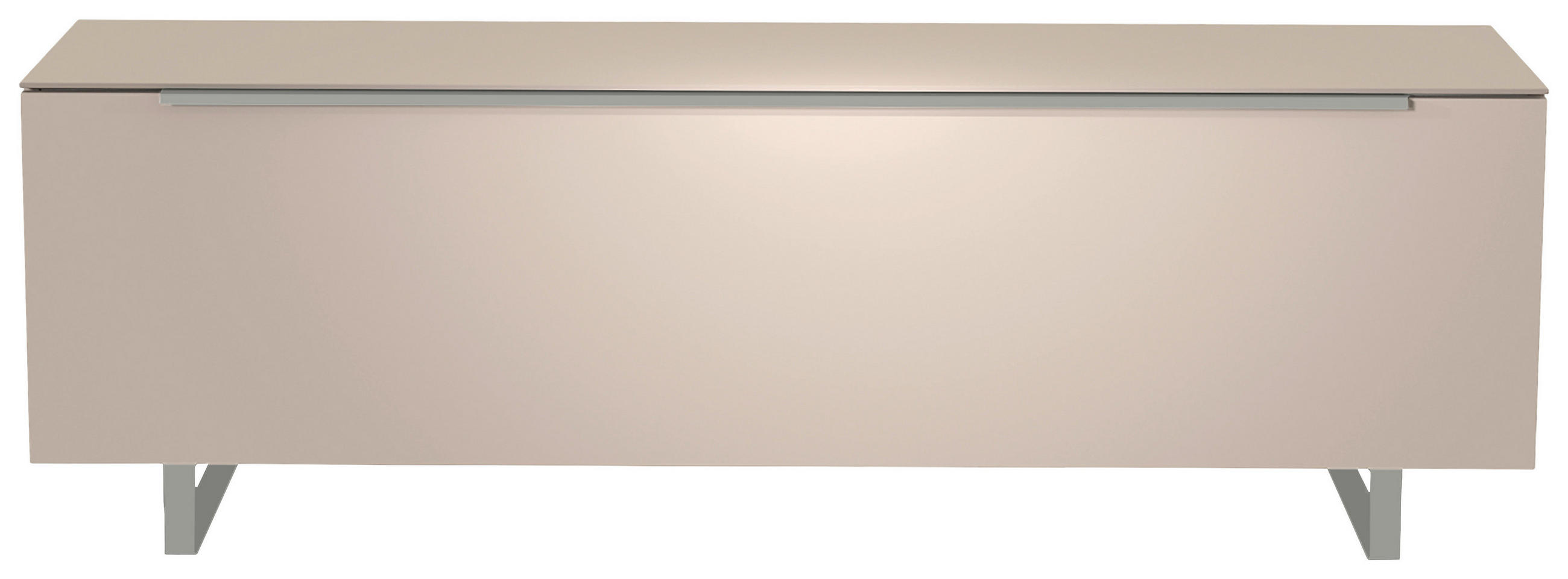LOWBOARD in 160/51/45 cm - Sandfarben/Alufarben, Design, Glas/Holzwerkstoff (160/51/45cm) - Moderano