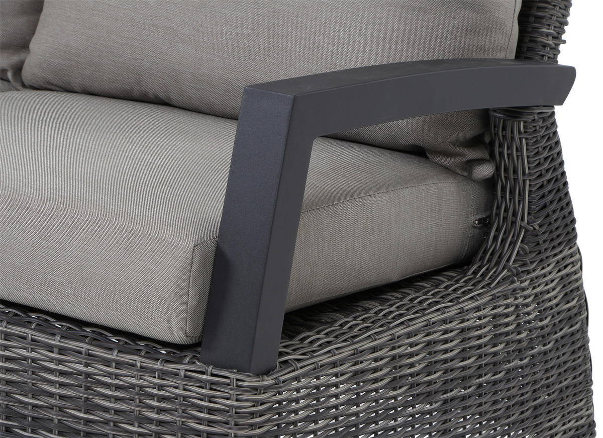 LOUNGEGARNITUR 3-teilig   219/88/219 cm Aluminium  - Grau, Basics, Keramik/Kunststoff (219/88/219cm) - Siena Garden