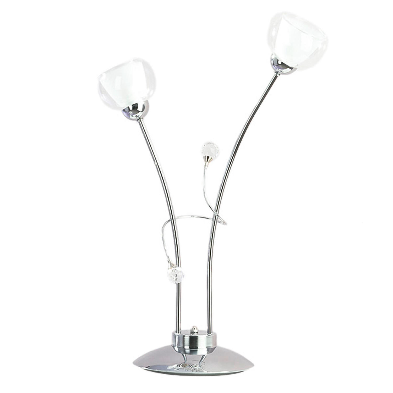 STOLNÍ LAMPA, E14, 40/60 cm  - barvy chromu, Design, kov/sklo (40/60cm)