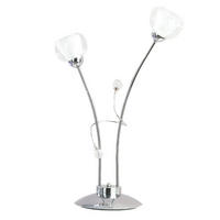 STOLNÍ LAMPA, E14, 40/60 cm  - barvy chromu, Design, kov/sklo (40/60cm)