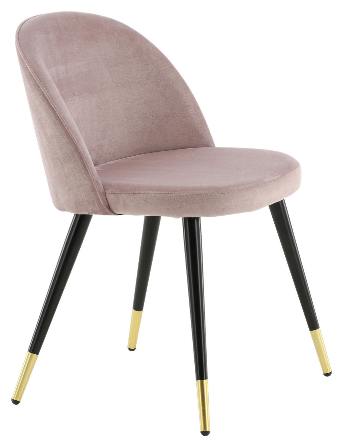 STUHL-SET 2 Stück  in Stahl Velours  - Pink/Messingfarben, Design, Textil/Metall (57/76.5/50cm) - Livetastic