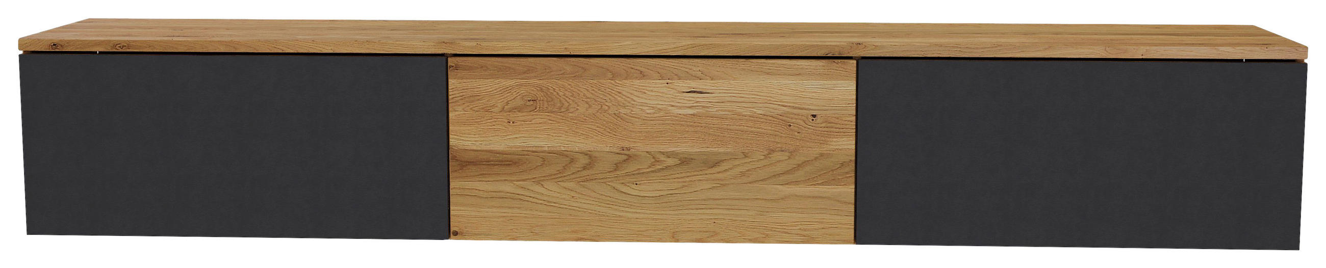 LOWBOARD  250/37,5/37 cm  hängend  - Eichefarben/Anthrazit, Natur, Glas/Holz (250/37,5/37cm) - Linea Natura