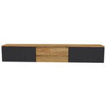 LOWBOARD  250/37,5/37 cm  hängend  - Eichefarben/Anthrazit, Natur, Glas/Holz (250/37,5/37cm) - Linea Natura
