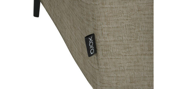 ECKSOFA  in Chenille Beige  280/205 cm  - Beige/Schwarz, Design, Textil/Metall (280/205cm) - Xora