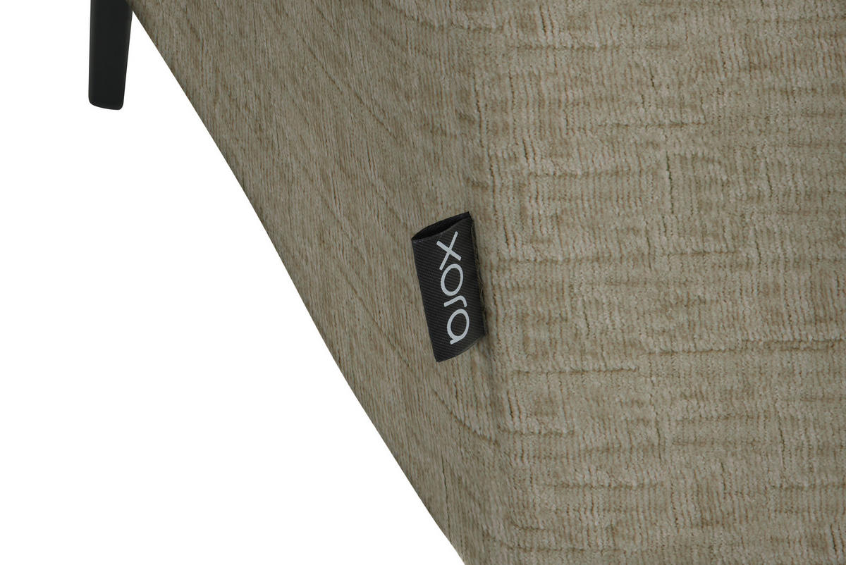 ECKSOFA in Chenille Beige  280/205 cm  - Beige/Schwarz, Design, Textil/Metall (280/205cm) - Xora
