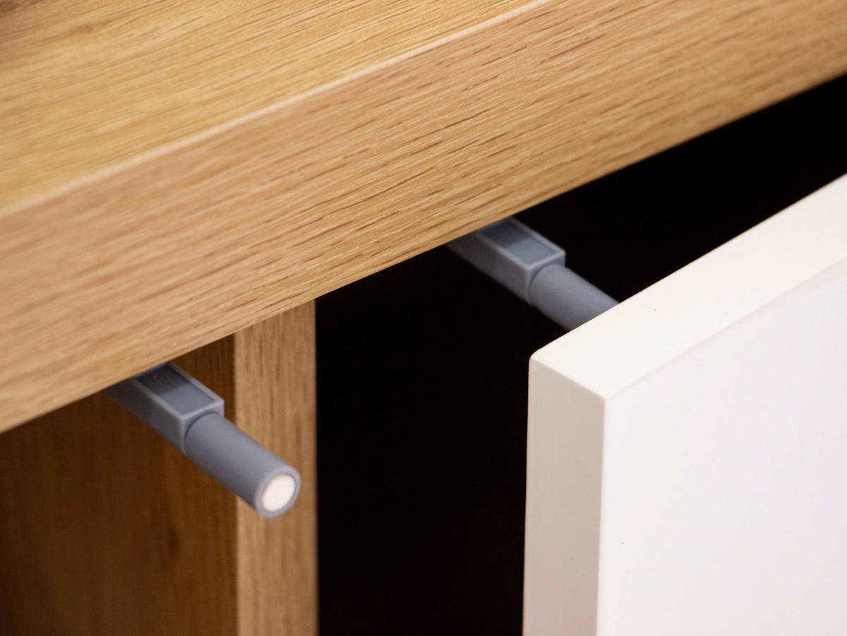 SIDEBOARD  in 162/82/40 cm  - Eichefarben/Weiß Hochglanz, KONVENTIONELL, Holzwerkstoff (162/82/40cm) - Xora