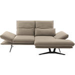 ECKSOFA  in Echtleder Sandfarben  210/130 cm  - Sandfarben/Schwarz, Design, Leder/Metall (210/130cm) - Dieter Knoll