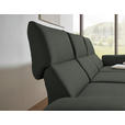 ECKSOFA  in Flachgewebe Grün Armteilverstellung, Relaxfunktion, Drehsitzfunktion  255-365/175-224 cm  - Schwarz/Grün, Design, Textil/Metall (255-365/175-224cm) - Dieter Knoll