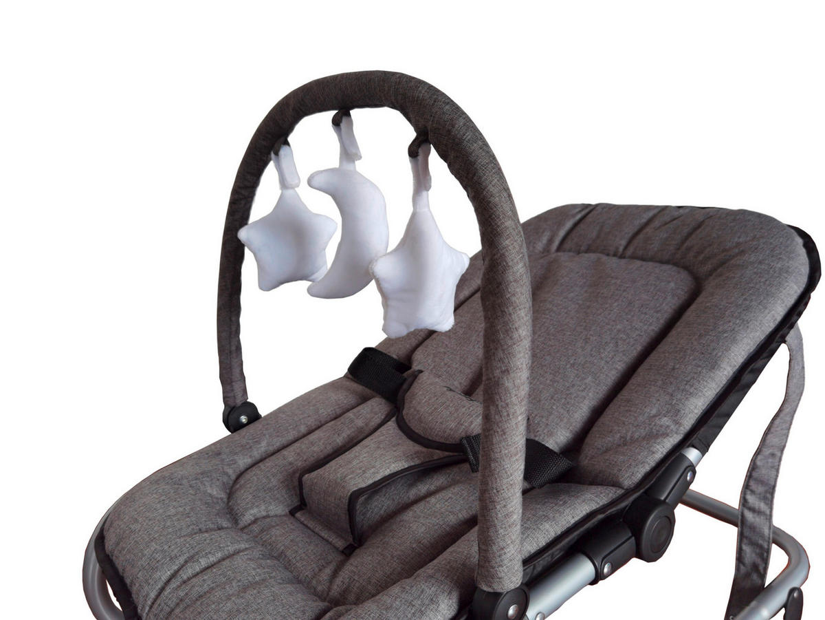 DETSKÉ HOJDACIE KRESIELKO - čierna/sivá, Basics, kov/textil (72,5/39/20,5cm) - My Baby Lou