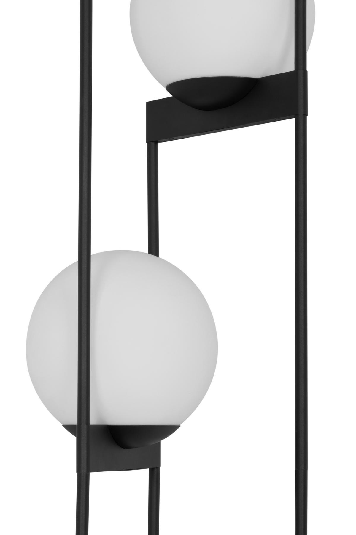 STOJACIA LAMPA, 37/163 cm  - čierna, Design, kov/sklo (37/163cm) - Dieter Knoll