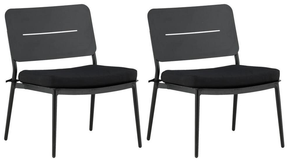 LOUNGEFÅTÖLJ  - svart, Klassisk, metall/textil (55/73/59cm) - Gardenson