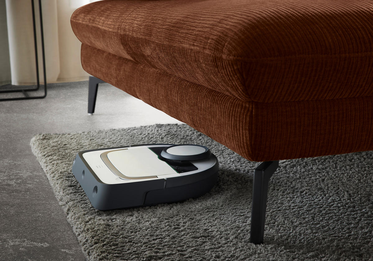 WOHNLANDSCHAFT in Webstoff Rostfarben  - Rostfarben/Schwarz, Design, Textil/Metall (157/354/208cm) - Dieter Knoll