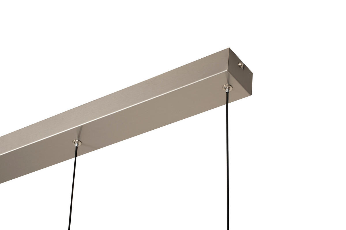 LED-HÄNGELEUCHTE Sabik 116/12/150 cm   - Weiß/Nickelfarben, Design, Glas/Metall (116/12/150cm) - Novel