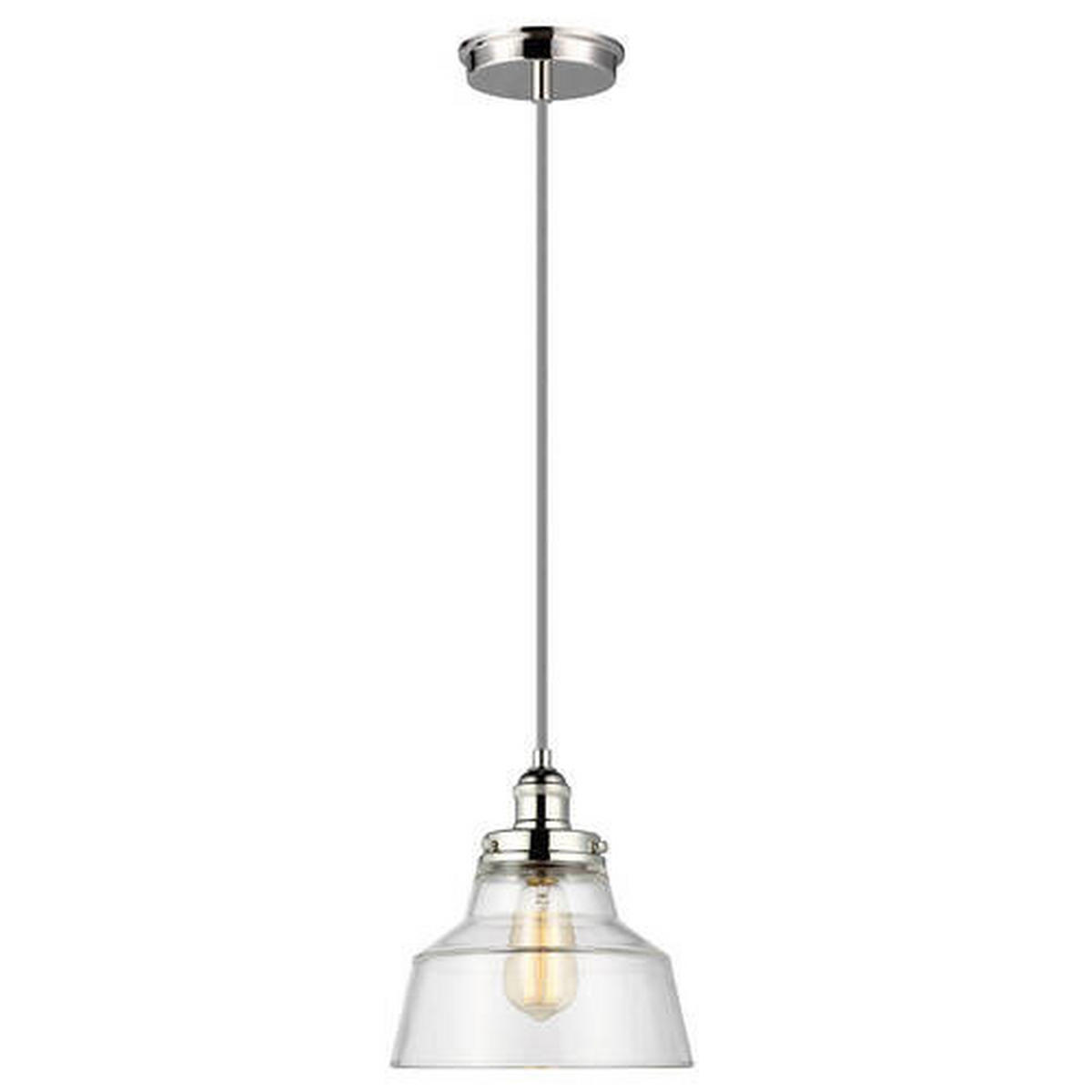VISEČA SVETILKA  Elstead Baskin      25.4/30.1 cm      E27 - barve niklja, Konvencionalno, kovina/steklo (25.4/30.1cm) - Elstead Lighting