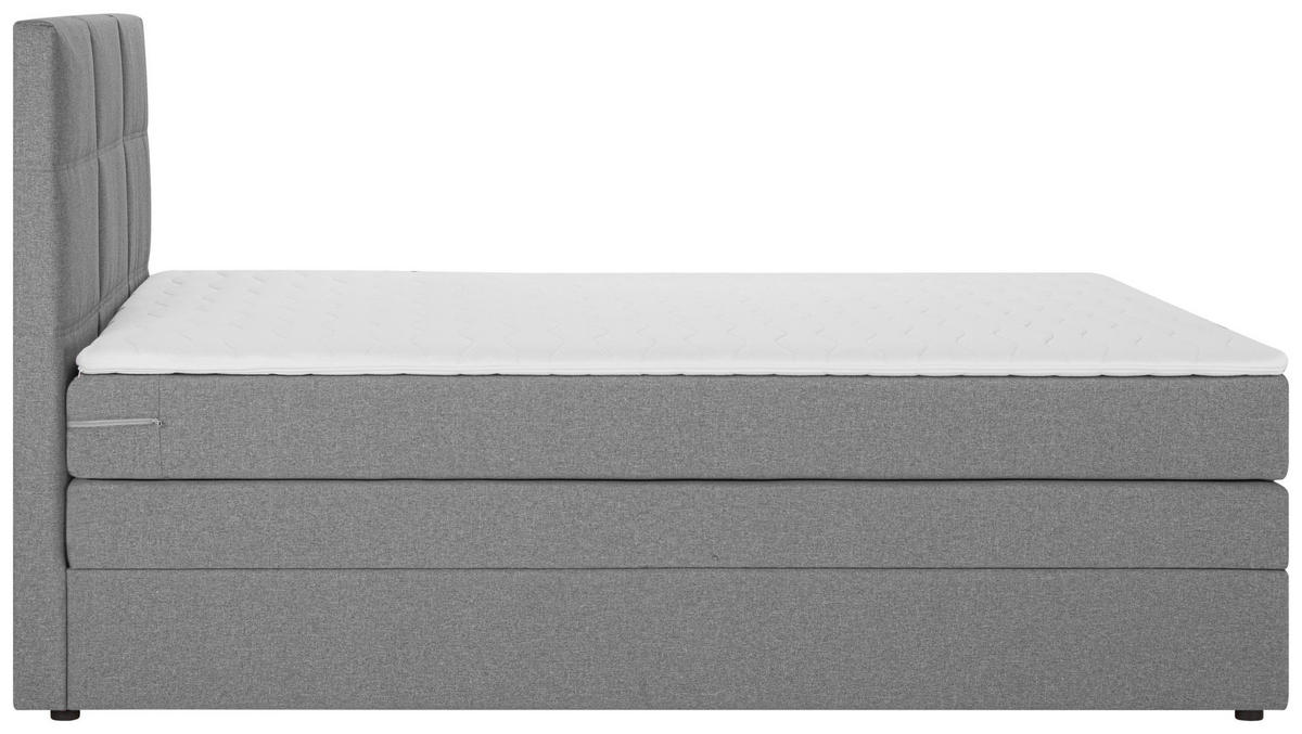 BOXSPRINGBETT 120/200 cm  in Grau  - Schwarz/Grau, Design, Kunststoff/Textil (120/200cm) - Welnova