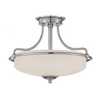 DECKENLEUCHTE  42.2/30.1 cm    - Nickelfarben, Romantik / Landhaus, Glas/Metall (42.2/30.1cm) - Elstead Lighting