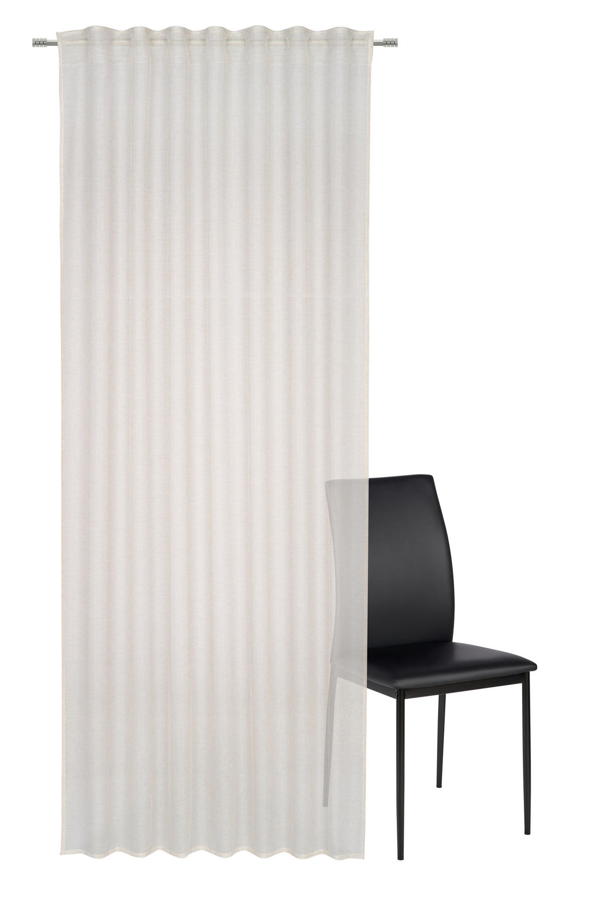 HOTOVÝ ZÁVĚS, průhledné, 140/245 cm - béžová, Basics, textil (140/245cm) - Esposa
