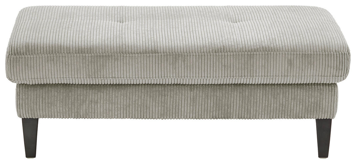 HOCKER in Textil Greige  - Greige/Schwarz, Modern, Textil/Metall (130/45/67cm) - Beldomo Style