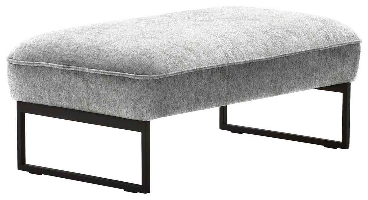 HOCKERBANKTextil Hellgrau  - Anthrazit/Hellgrau, Design, Textil/Metall (108/46/64cm) - Joop!