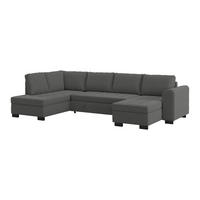 WOHNLANDSCHAFT Anthrazit Mikrofaser  - Anthrazit/Schwarz, MODERN, Kunststoff/Textil (178/305/155cm) - P & B