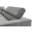 ECKSOFA Grau Feincord Rücken echt, Kopfteilverstellung, Sitzvorzug  - Schwarz/Grau, KONVENTIONELL, Textil/Metall (219/311cm) - Hom`in