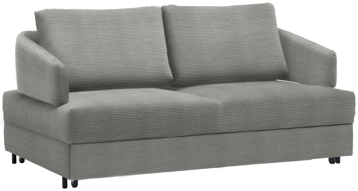 SCHLAFSOFA in Textil Grau  - Schwarz/Grau, Design, Textil/Metall (172/76-89/112-120cm) - Bali